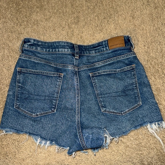 American Eagle Outfitters Distressed Blue Denim Mom Shorts - Picture 5 of 5